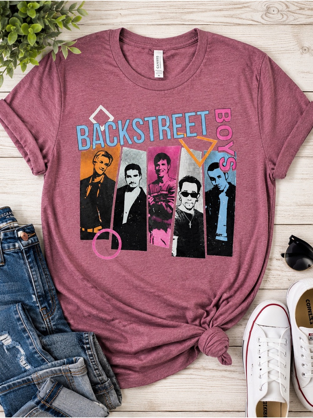 Bella Canvas Mauve Graphic Backstreet Boys Band Short Sleeve Concert Tee XL Y2K